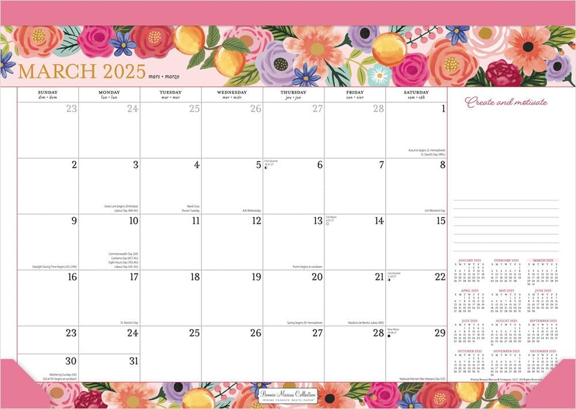 Bonnie Marcus OFFICIAL | 2025 17 X 12 Inch Monthly Desk Pad Calendar | Browntrout | Fashion Designer Stationery image number 5