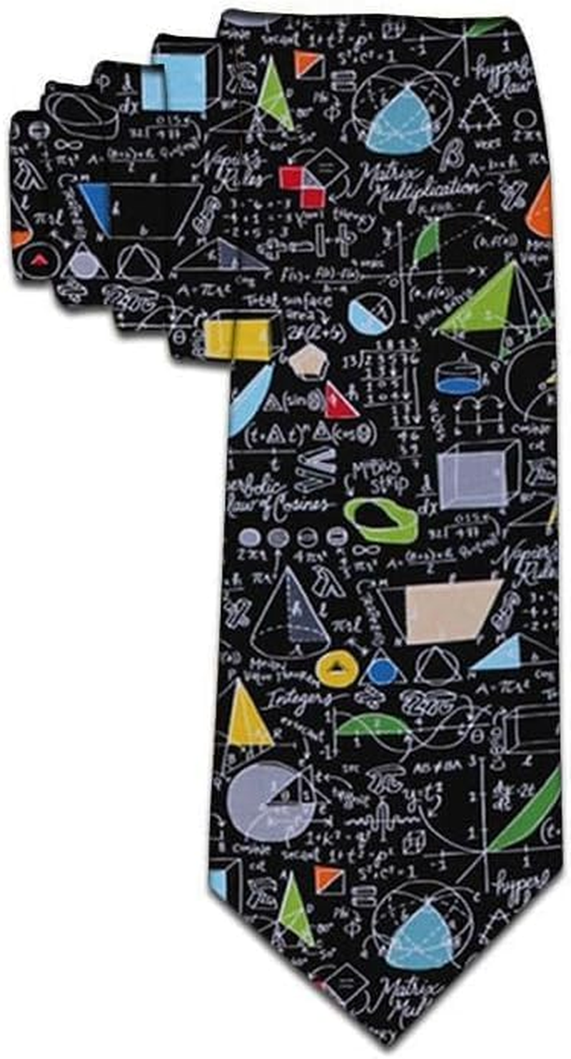 Men'S Math Equations Trigonometry Necktie Ties Novelty Business Formal Neckties