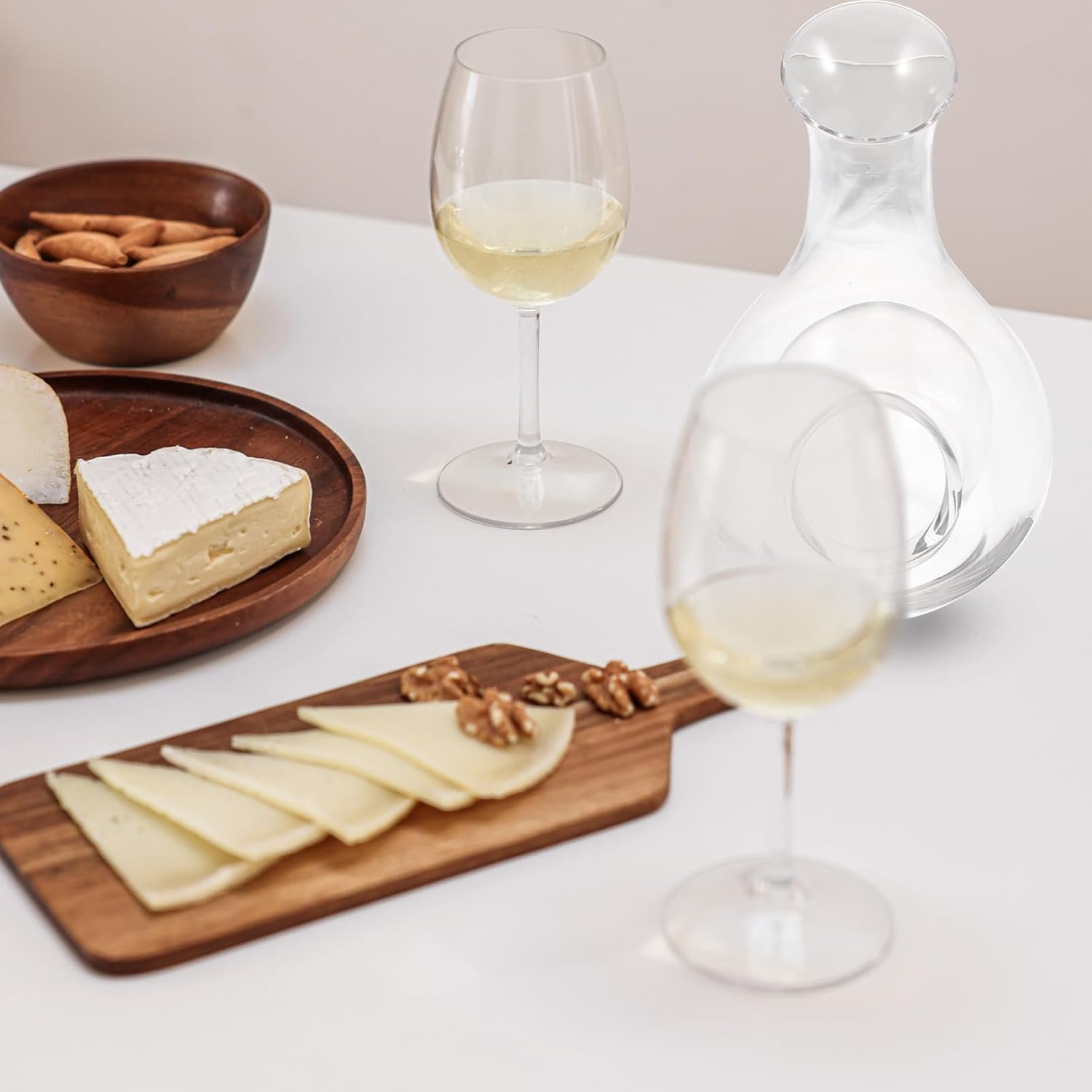 NOLITOY Glass Wine Decanter Liquor Divider Glass Pitcher with Concave Ice Holder 13Oz for Casual Gatherings image number 2