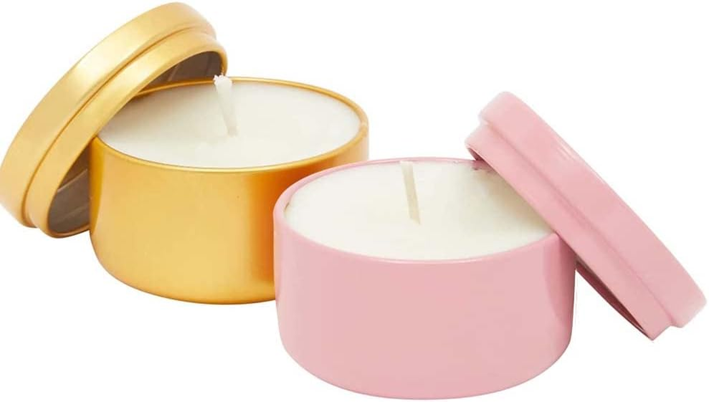 Mnixy 20 Pack 50Ml Pink Aluminum Candle Jars with Sliding Lids, Round, Solid, Snap Closure, High Temp Resistant, Reusable, DIY Candle Making, Crafts, Gift, Tea Candy Storage - Black image number 7