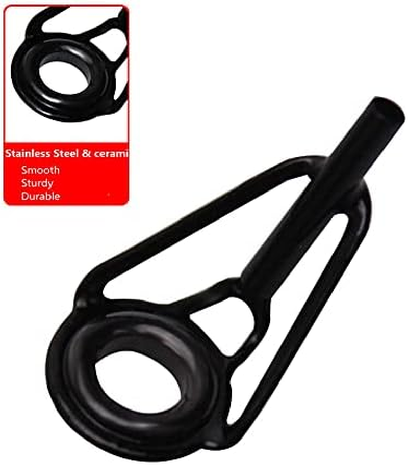 Z&S 8Pcs Casting Fishing Rod Guides Ceramic Ring Stainless Steel Frame Eyelet Guide Fishing Rod Repair Kit Tip Top Replacement image number 1