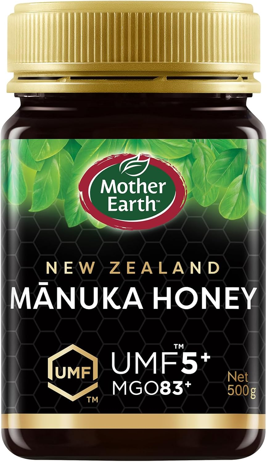 Mother Earth UMF 5+ (MGO 83+) Manuka Honey, 250G | Premium, Authentic, Monofloral UMF Certified Manuka Honey from New Zealand. Exceptional Natural Sweetener for General Health and Wellbeing