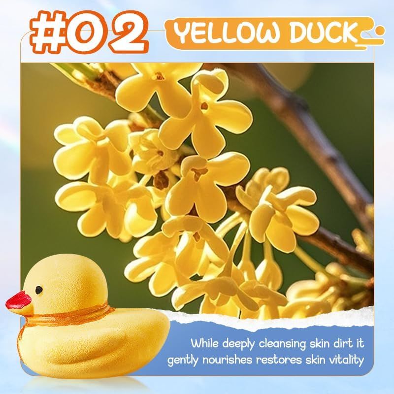 Fowerher Duck-Shaped Bath Bombs, 4 Pack - Moisturizing & Smoothing, 135G Each