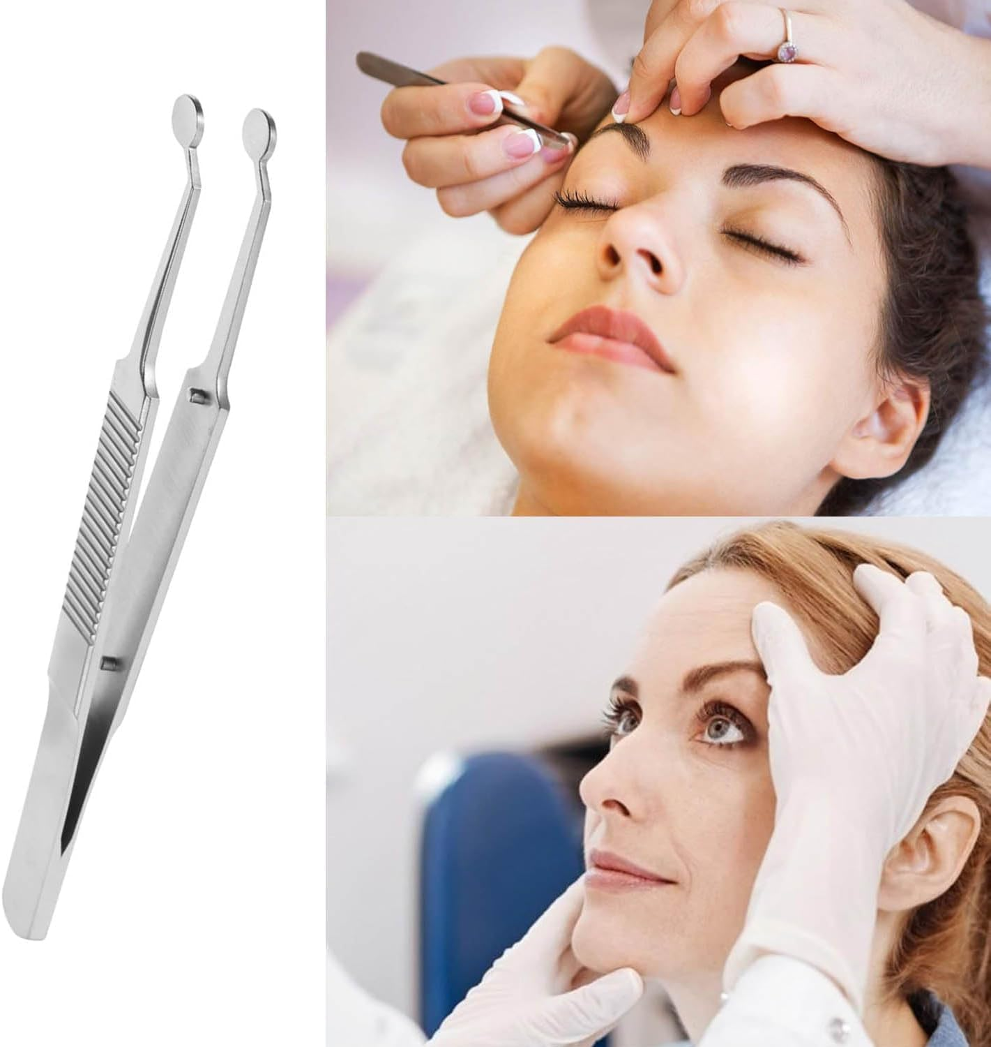 Round Head Eyelid Tarsal Gland Tweezer, 1Pc Stainless Steel Meibomian Gland Expressor, Meibomian Gland Forceps Eyelid Gland Care Tweezer for for Dry Eye image number 6