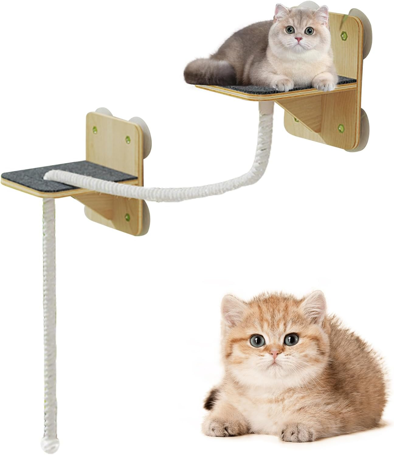 Wall Cat Shelves,Indoor Cat Wall Shelves Tree Tower - Natural Toys Perch Tree Scratching Tower Stairs for Window Home Play Indoor Outdoor