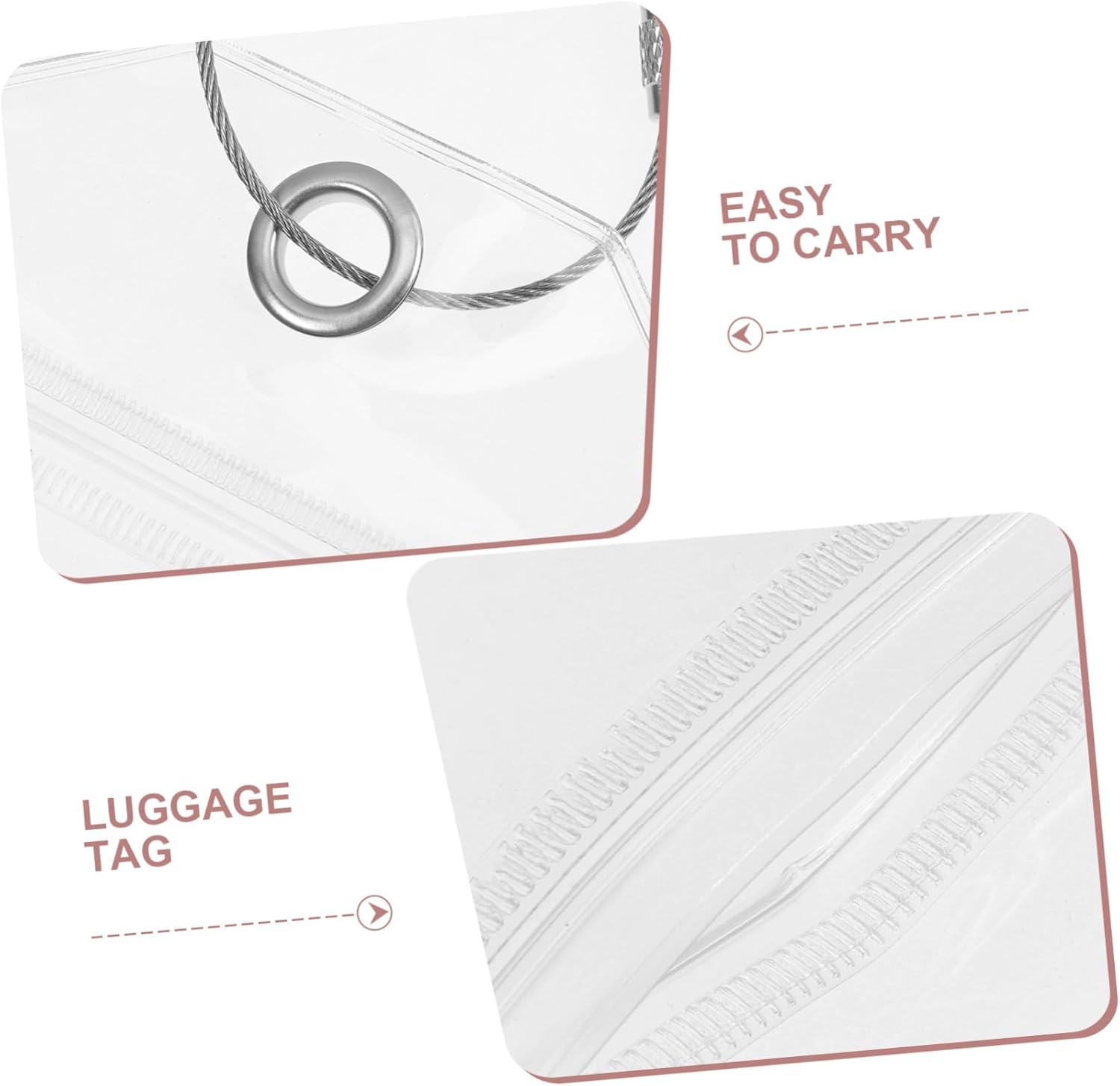 DOITOOL 5Pcs Clear PVC Luggage Tags for Travel with Id Card Holders and Lanyards Transparent Badge Holders for Suitcases Cruise Ships Sports Gear and Pet Carriers Travel Essentials image number 2