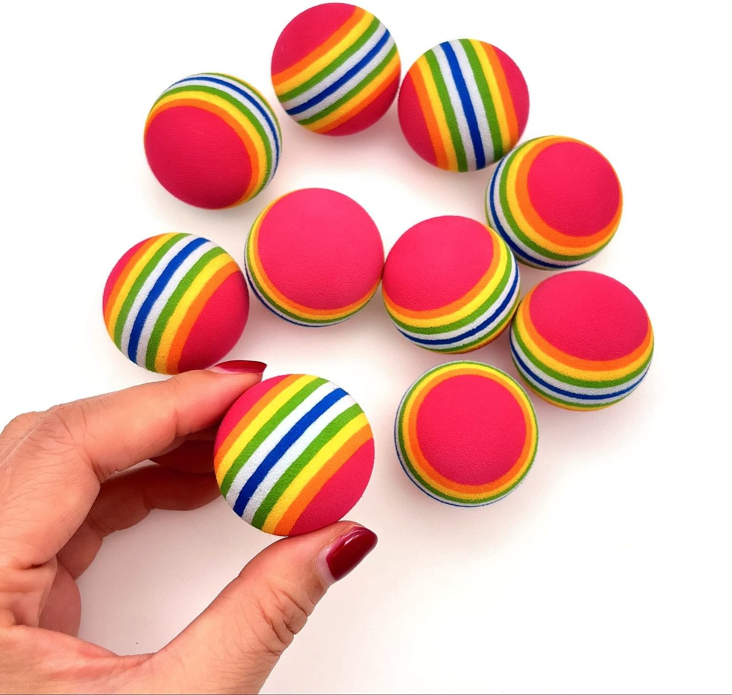 JZK 10X Colorful Small Foam Cat Toy Balls 35Mm, Cat Accessories Pet Toys, Soft Sponge Balls for Indoor Cats, Kitten Training Balls, Puppy Toy Balls image number 1