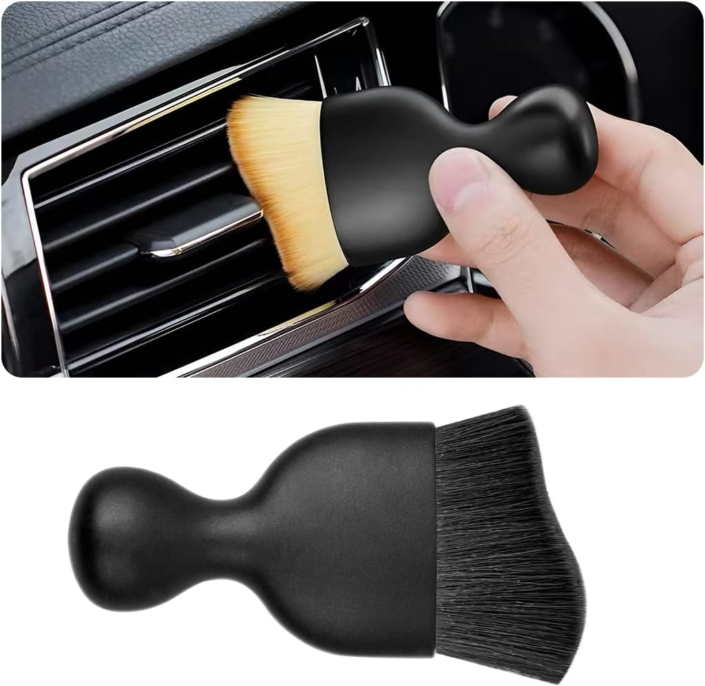 Blilo Car Interior Detailing Brush, Auto Soft Hair Cleaning Brushes, Scratch Free Curved Dirt Dust Collectors, Removal Tool for Vehicle Dashboard Air Conditioner Vents Leather (Deep Purple/1Pcs)