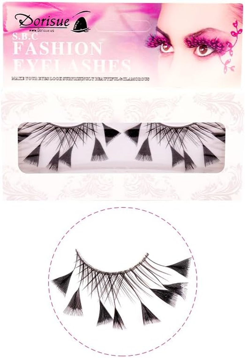 Dorisue Halloween Dramatic Extra Long Feather Lashes - Spider & Firework Inspired Cosplay Eyelashes for Party & Costume Events image number 6