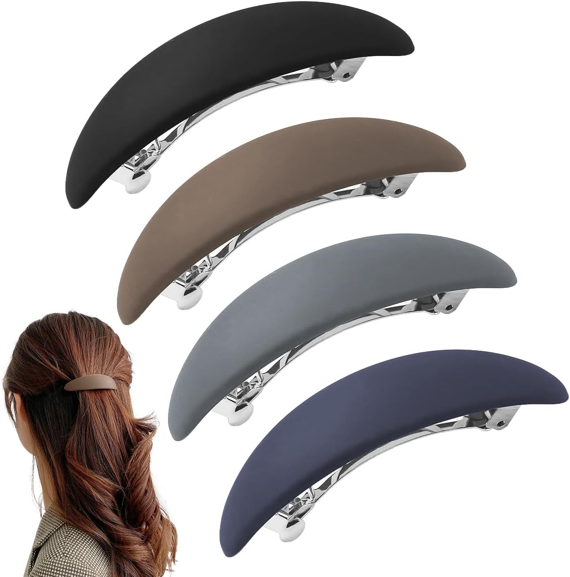 Hair Clips Women'S Thin Hair Medium Hair Clip Vintage Automatic Hair Clips for Thin Fine Hair Hair Comb Barrette Hair Accessories Black