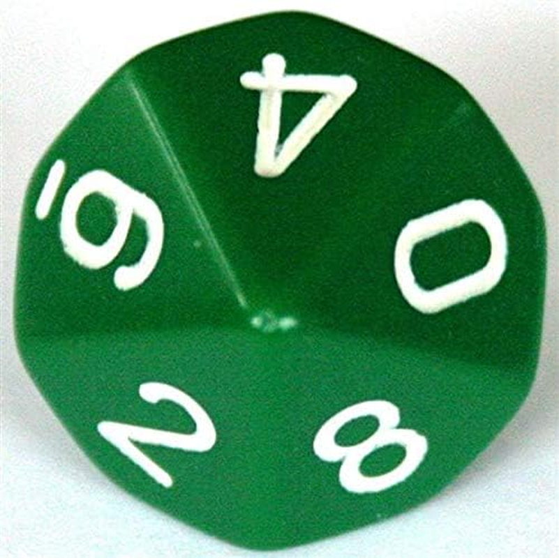 Chessex CHX 25405 Opaque Polyhedral Green/White 7-Die Set image number 4