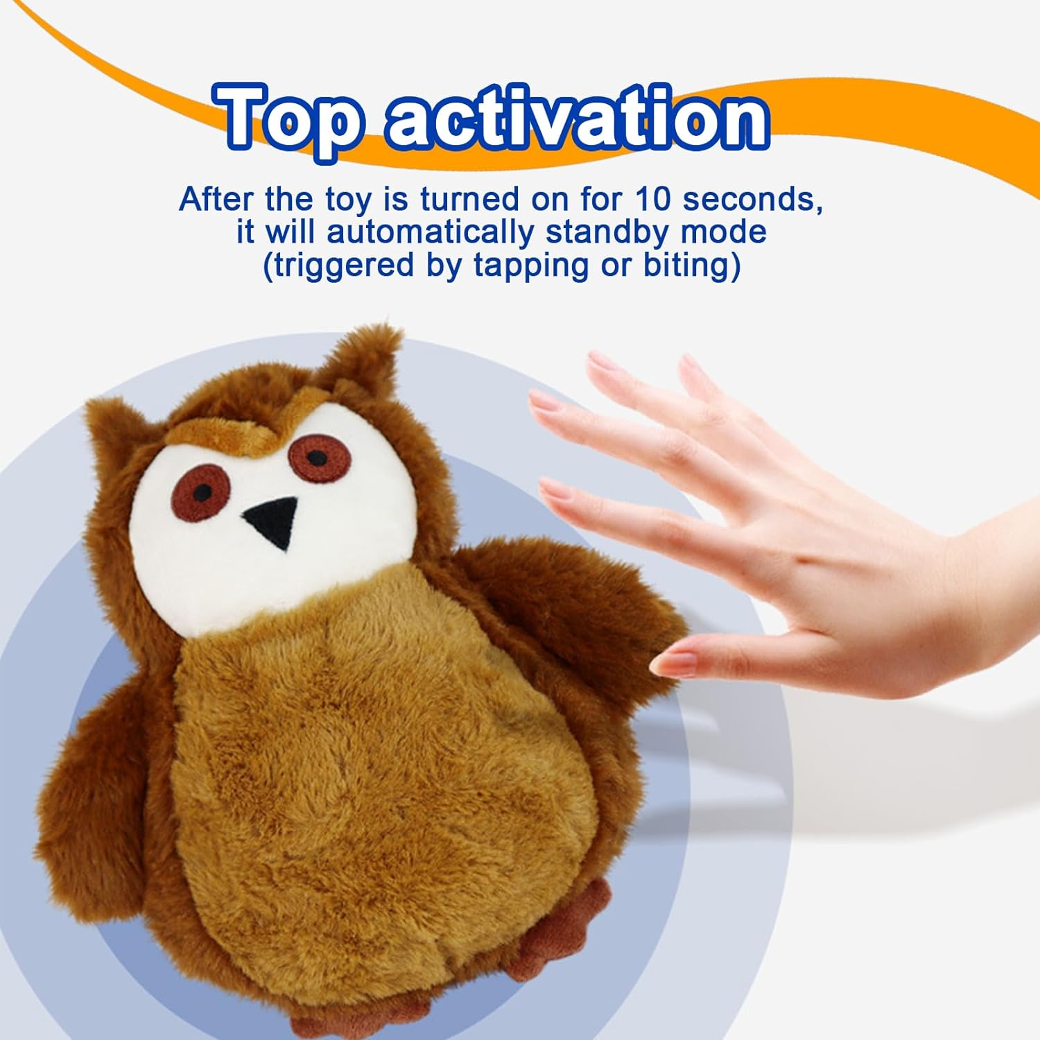 Hcpet Pet Bouncing Ball for Dog Chase Bite and Run, Rechargeable Dog Toy Ball, Sounding Owl Dog Plush Toy, Vibrating and Sounding Plush for Motorized Entertainment Interactive Toy image number 1