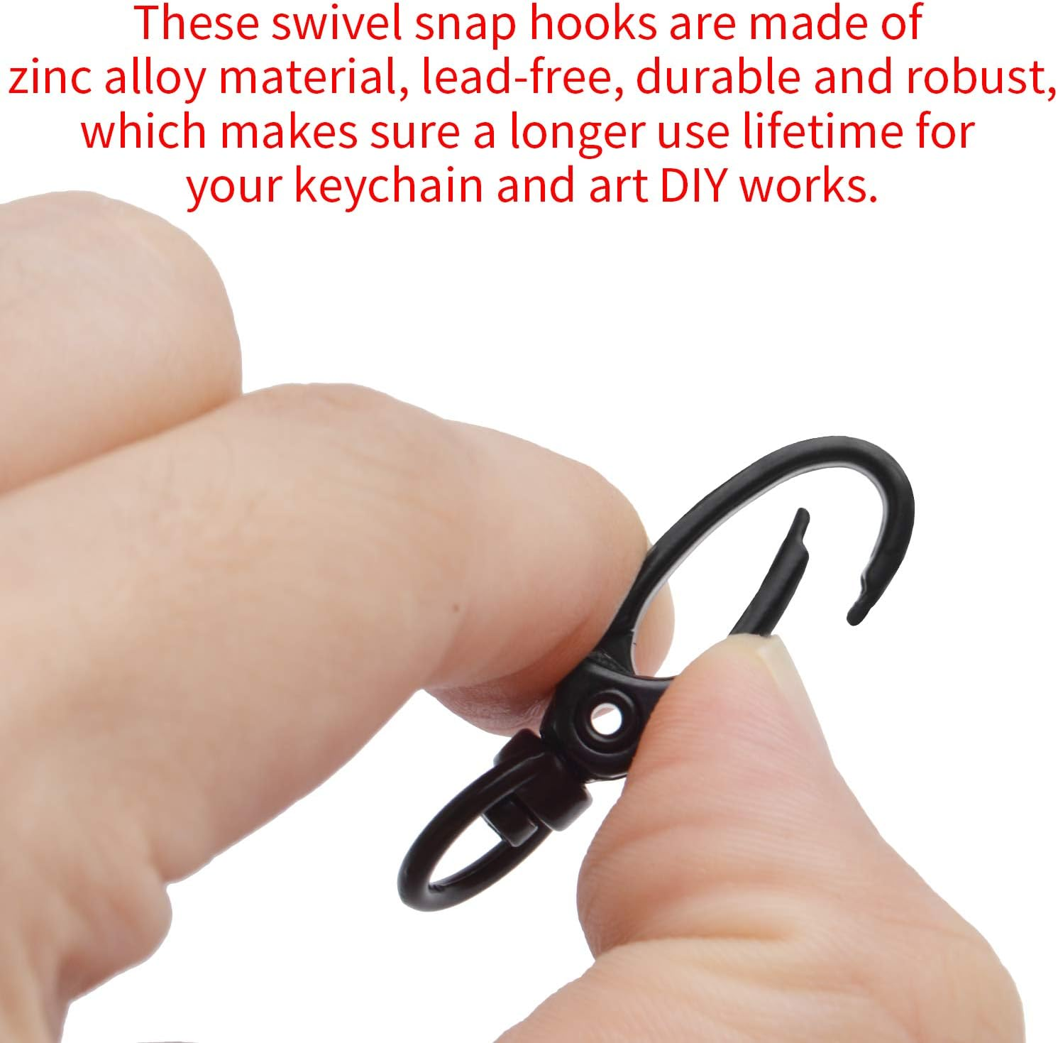 Swivel Clasp Clips,50Pcs 35Mm Swivel Trigger Clips Metal Keyring Clasps Snap Hooks for Hanging Key Chains Dog Leashes Crafts Decorations,Black - Rose Gold image number 2