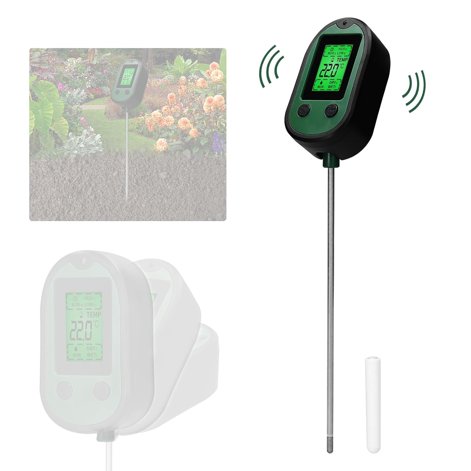 Multifunctional Soil PH Tester High Accuracy Temperature Sunlight Intensity Garden Planting Handheld Test Tool Detect Device image number 4