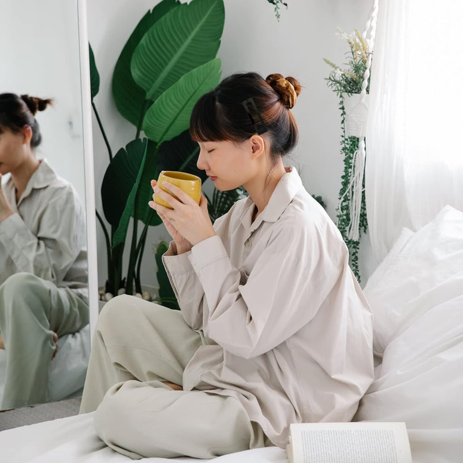 Snap Hair Clips 10PCS 7Cm Metal Hair Clips Large Rectangle Hair Barrettes Non-Slip Snap Hair Slides Hairdressing Hair Accessories for Women Girls, Black image number 1