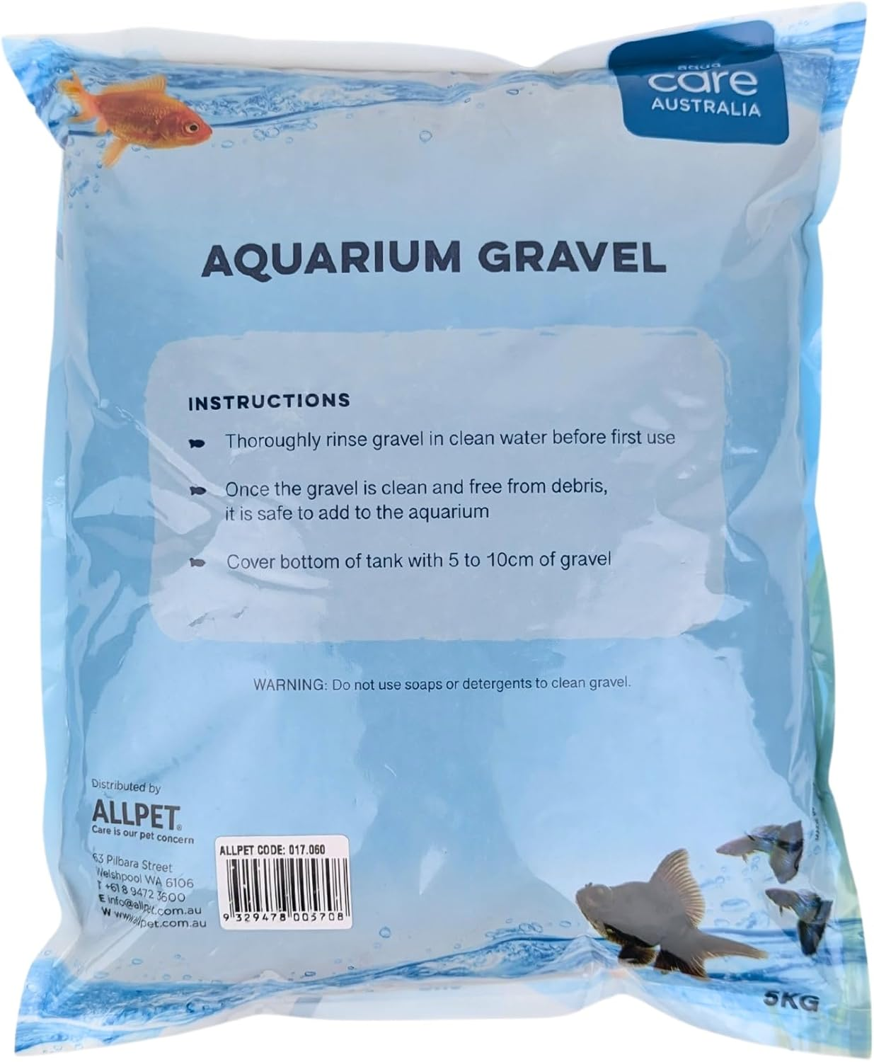 Aqua Care Aquarium Gravel Black 5Kg, 5-10Mm - Suitable for Freshwater and Saltwater Fish Tanks, Aqua Safe, Aquarium Decorative Gravel image number 1
