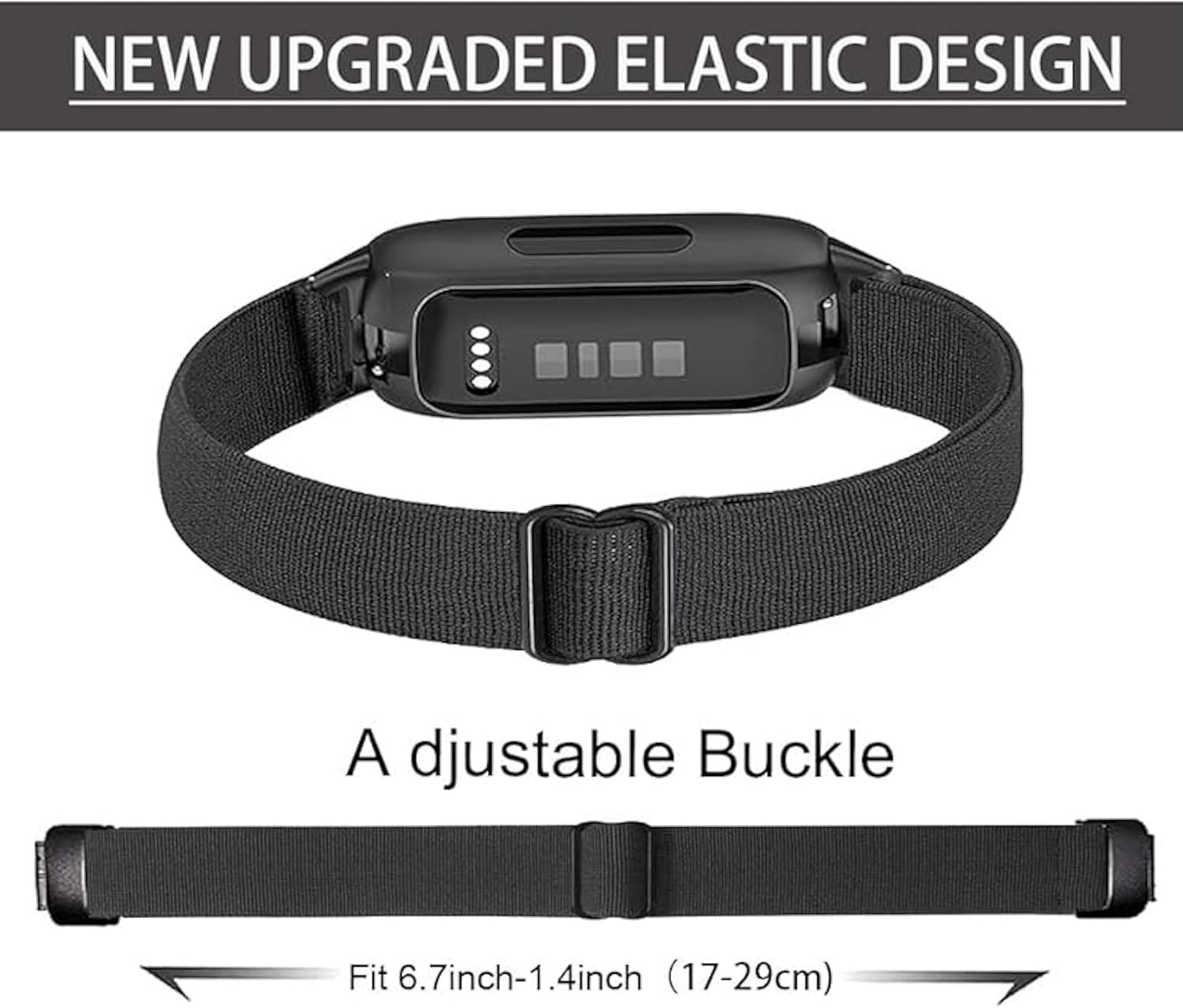 NEO+ Elastic Replacement Wristband Compatible with Fitbit Inspire 3/2 No Tracker - Pink image number 3