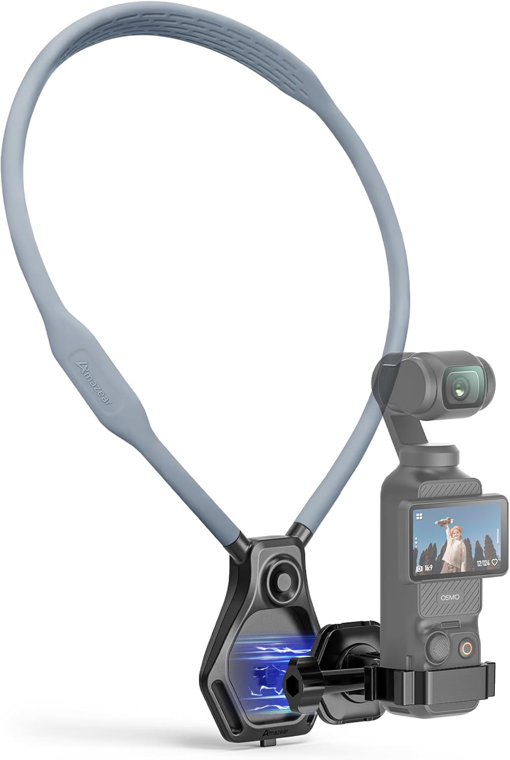 AMAZEAR Magnetic Neck Holder for DJI OSMO Pocket 3 Action 6 Insta 360 X5 Camera Accessory, Comfortable Hands-Free Chest Mount First-Personal POV VLOG, for Go-Pro, for Xtra Edge Muse image number 1