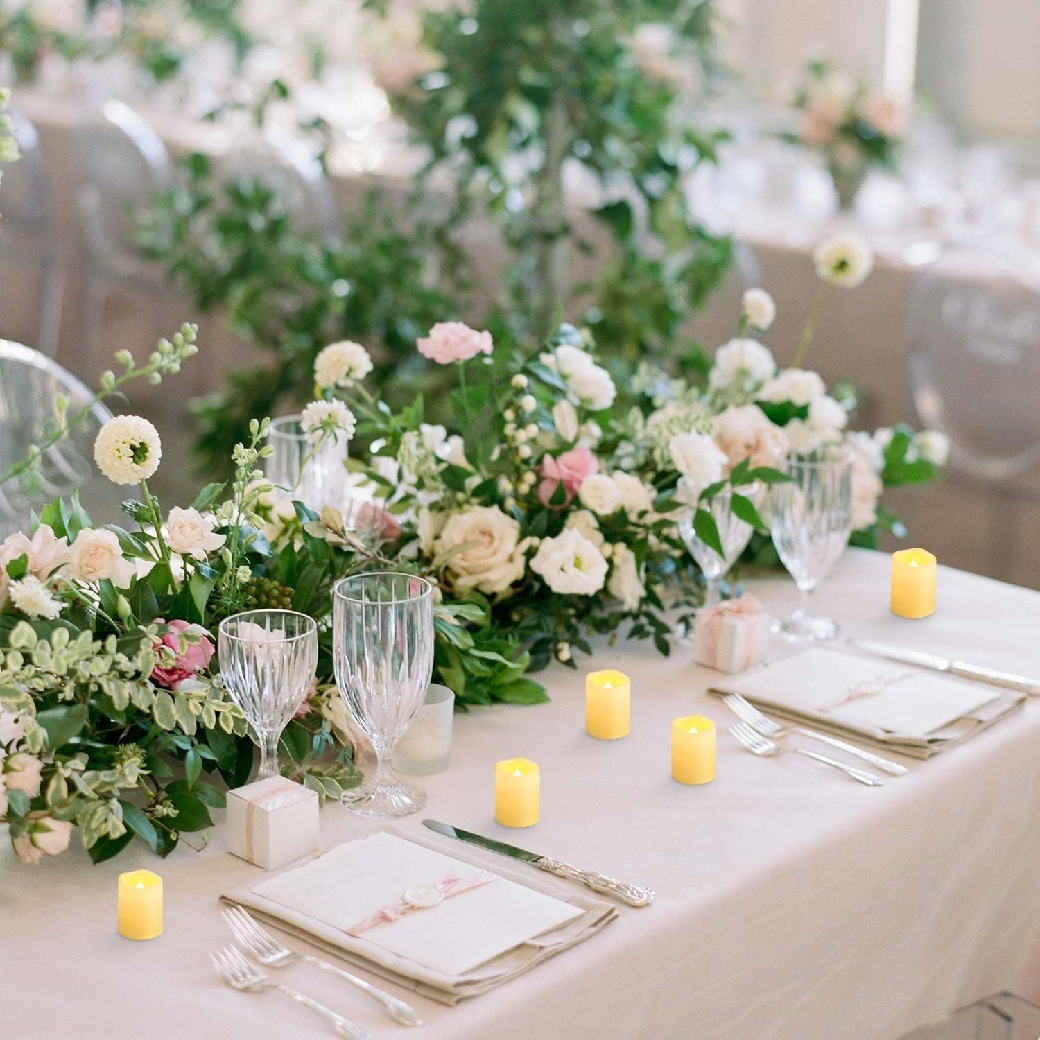 24Pc Flameless Candles Battery Operated, 200+ Hours Flickering Fake Candles Electric LED Candles for Home Decor Electric Candle Tea Lights Table Decorations, Wedding, Aniversary, Halloween, Christmas image number 6