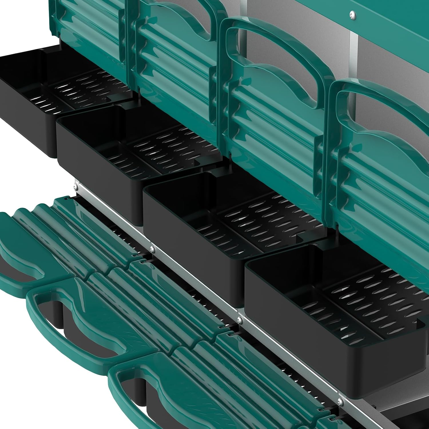 Chicken Nesting Box with 8 Compartments, 106 X 52 X 79 Cm, Green, Removable Trays image number 2