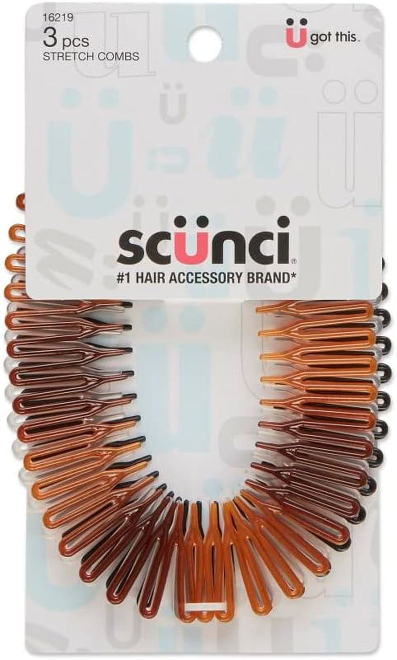 Scunci Effortless Beauty Stretch Hair Combs | Tortoise, Opaq