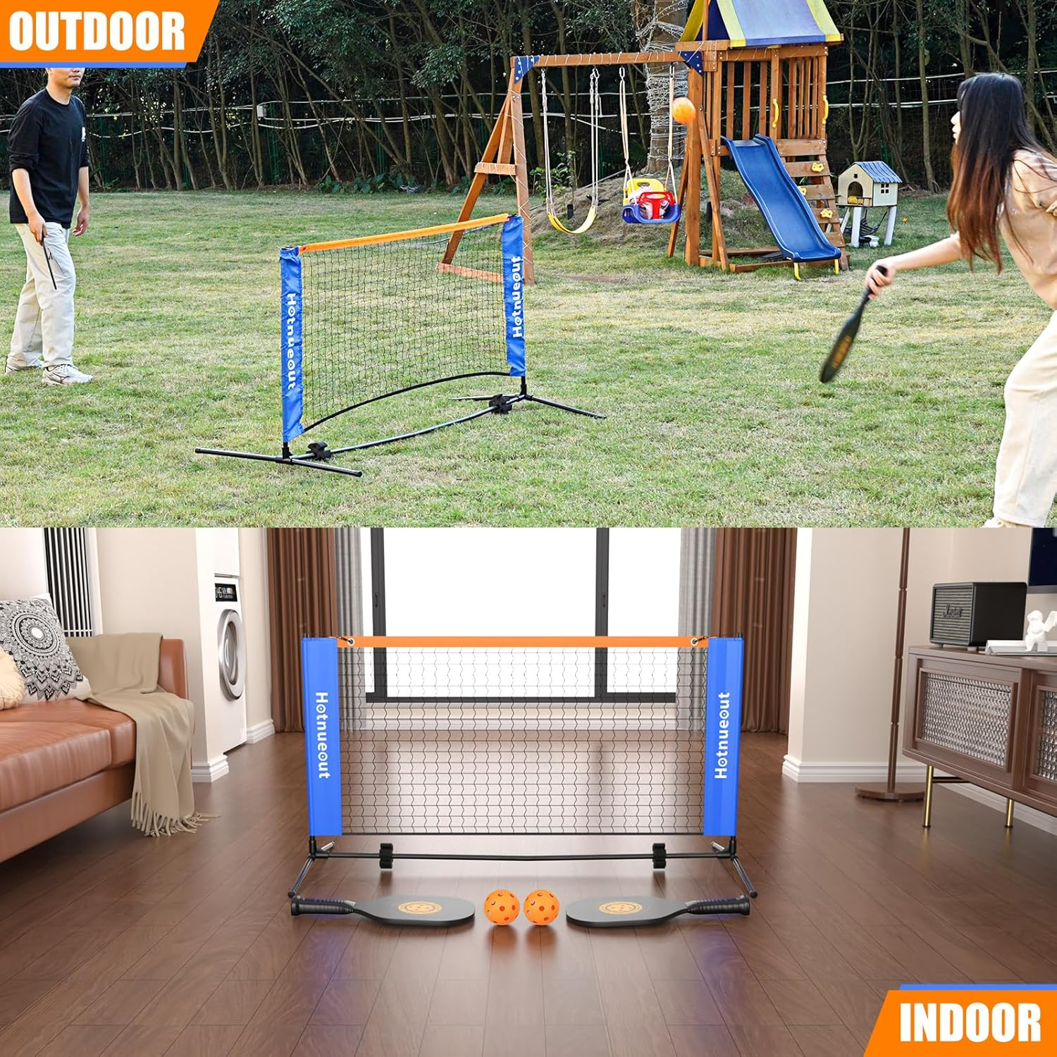 Small Mini Pickleball Net 5FT Portable Game Pickleball Practice Net for Driveway, Outdoor Indoor Pickle Ball Equipment Dink Training Aid image number 6