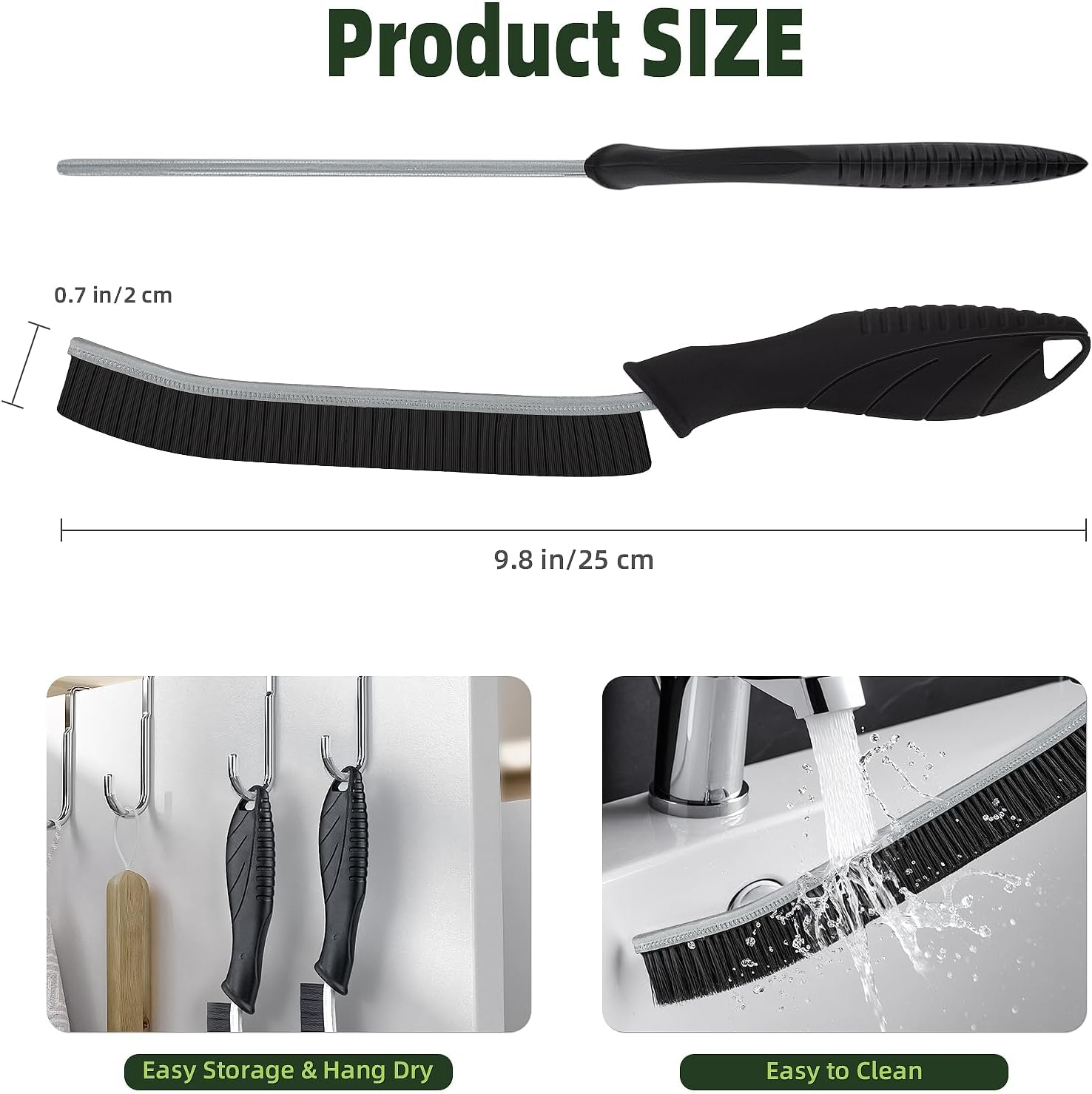 Hard Bristle Crevice Cleaning Brush - 6 Pcs Thin Gap Cleaning Tool for Kitchen, Bathroom, Toilet, Bathtub, Sink, Windows, and Grout | Small Cleaning Brush for Tight Spaces and Household Use image number 5