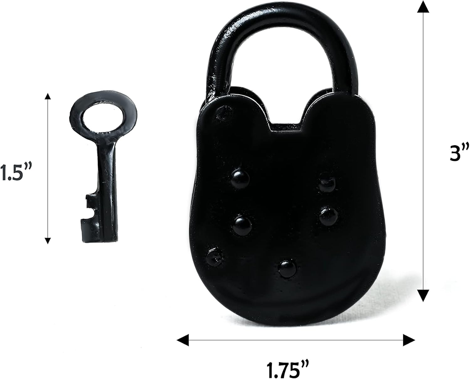 Iron Lock and Keys/Old Fashion Lock and Key/Antique Iron Lock with Key/Cast Iron Lock - Old Trunk Lock (3 Inches) image number 4