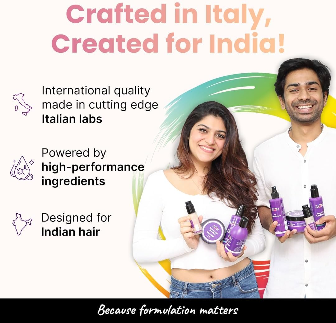 2.Oh! Italian Reconstruction Hair Mask for Frizzy Hair | Hair Mask for Damaged Hair with Deep Conditioning Concentrate | Repair Mask for Dry Hair | Argan Oil Hair Spa Cream for Women and Men, 1 Count image number 6