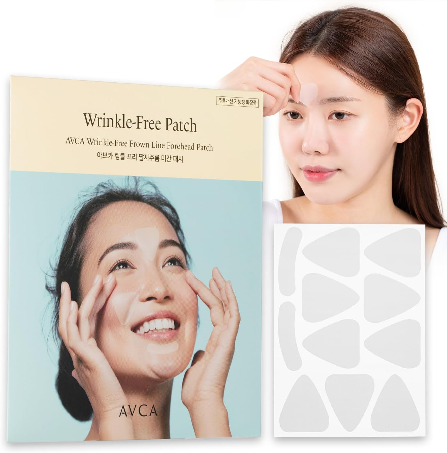 AVCA Wrinkle Repair Patches for Frown Lines Forehead Lines and Smile-Line Patches - Korean Skin Care, the anti Wrinkle Patch Non Invasive Wrinkle Smoothers for Face Wrinkles 55P