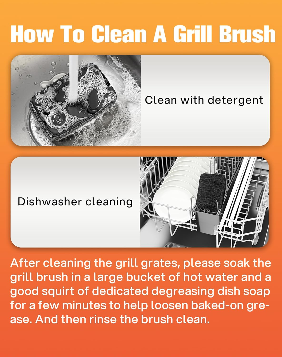 Upgraded Grill Brush, Grill Brush Bristle Free, Grill Brush for Outdoor Grill Replaceable Cleaning Head, Grill Scraper with Steel Fiber Woven Head for round Grill Bars/Cast Iron/Stainless Steel Grates