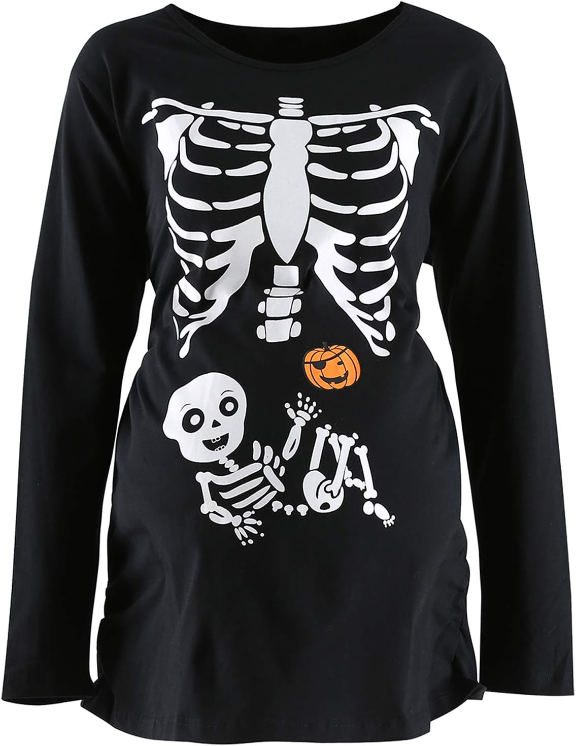 Halloween Women Maternity Shirt Funny Pumpkin Pregnancy Cute Long Sleeve Pregnant Top