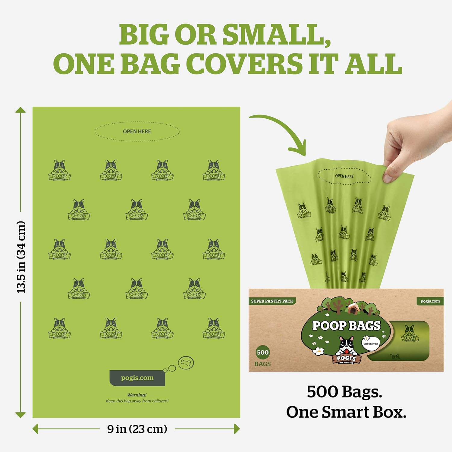 Pogi&rsquo;S Dog Poop Bags - 500 Unscented Doggie Poop Bags for Yards - Leak-Proof Dog Waste Bags - Ultra Thick, Extra Large Poop Bags for Dogs & Cats (Single Large Roll) - Scented image number 5