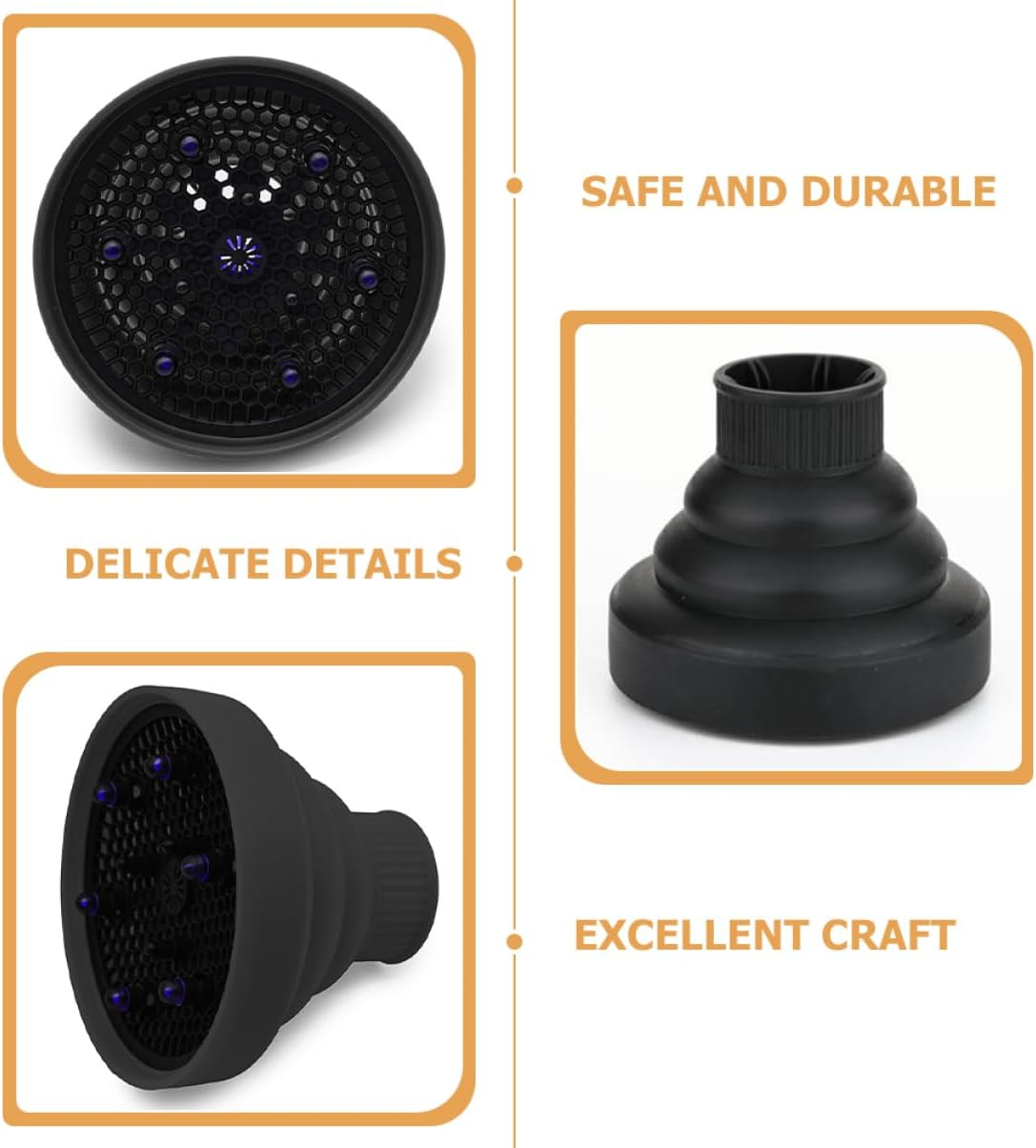 DEARMAMY Silicone Windshield Diffuser Cover for Hair Dryer Hair Diffuser Attachment for Blow Dryer image number 3