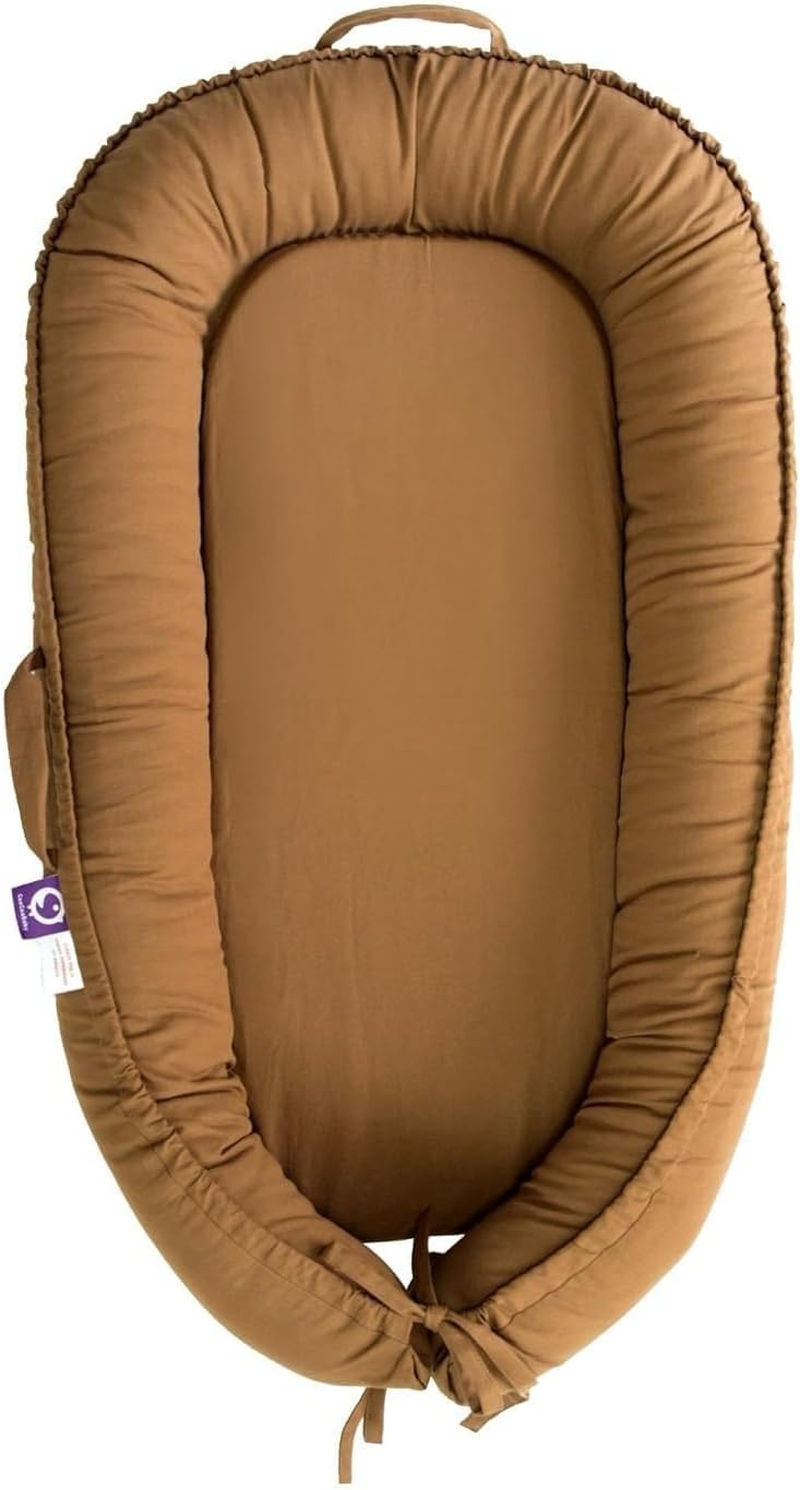Coocoobaby Infant Lounger, Baby Nest Cover for Baby Girls & Boys, Newborn Essentials for Baby 0-12 Months, 100% Cotton Breathable, Co Sleeper Portable Travel Bed (Goldenbrown) image number 3