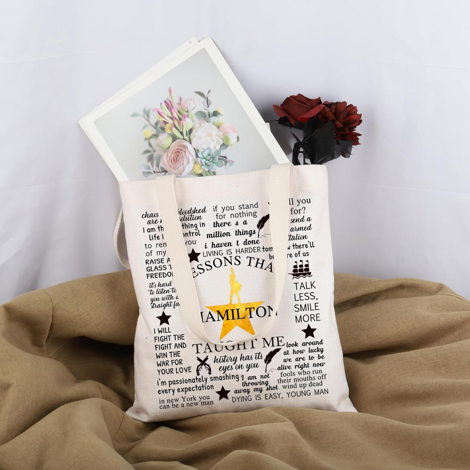 Hamilton Broadway Musical Encouragement Quote Tote Bag Hamilton Musical Lover Gift Hamilton Musical Merchandise - Ham Tote image number 2