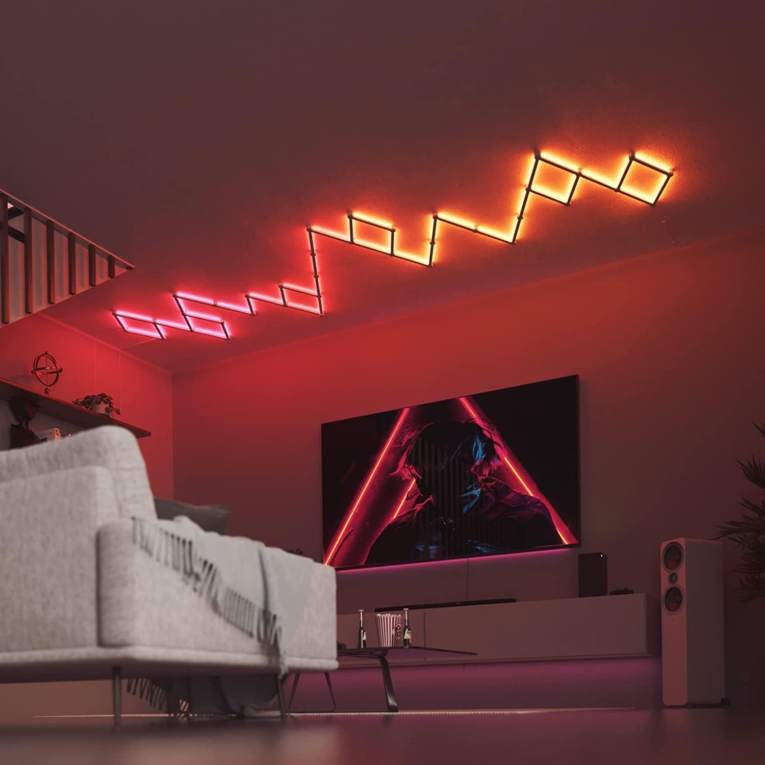 Nanoleaf Lines Starter Kit 9 Angle 60&deg; Modular RGBW LED Smart Light Bars, Interior Wall Sconces, 16M Wifi Colors, Compatible Alexa Google Home, Room Decoration