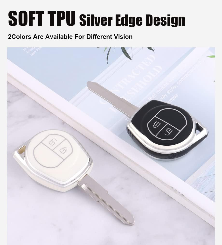 Ontto TPU Car Key Fob Cover Fit for Suzuki Swift SX4 Liana Alto Vitara JIMNY for Opel Agila B for Nissan Pixo Key Case Key Bag Shell Keyring Key Holder Keychain Accessories