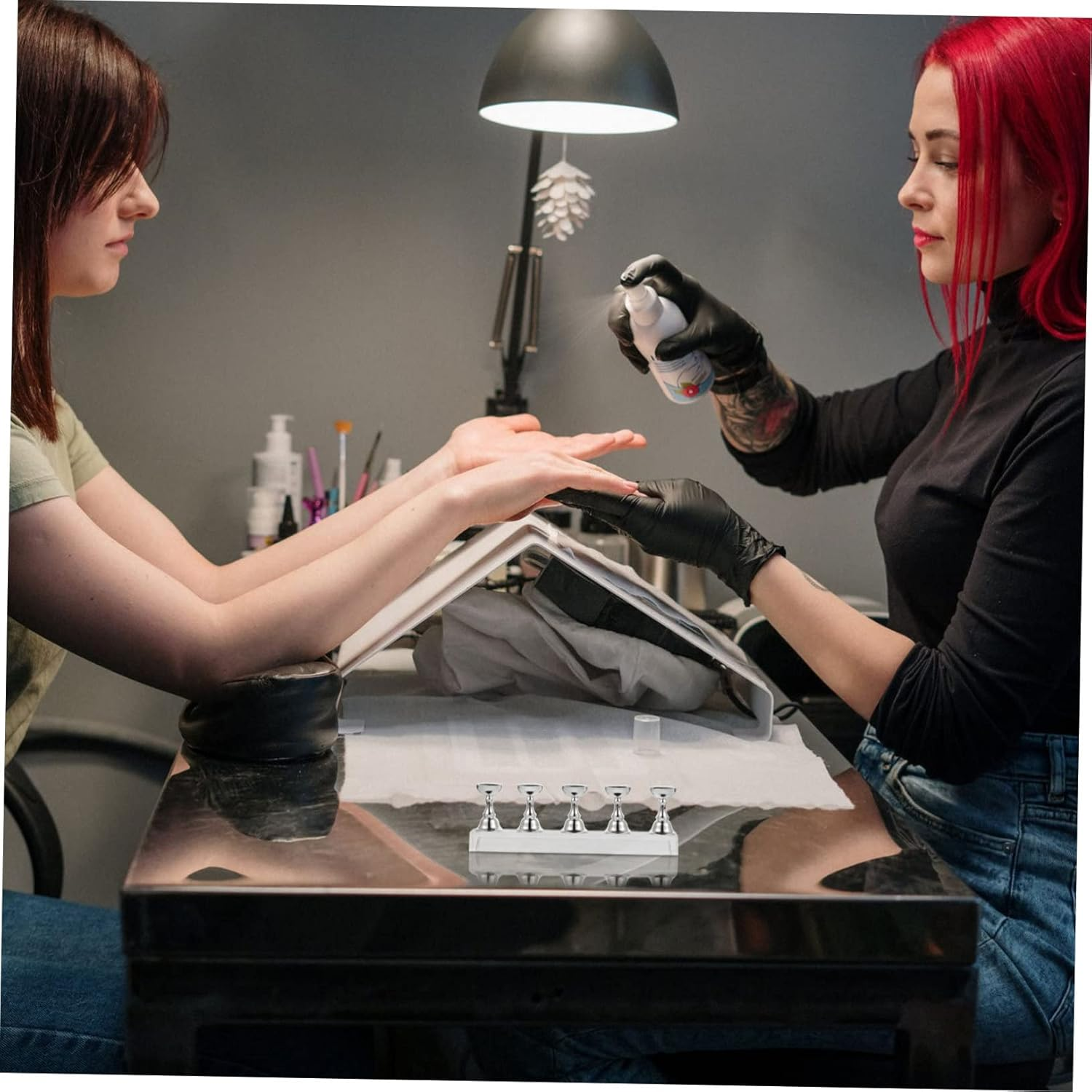 WOFASHPURET Acrylic Display Stand for Manicure Practice 4Pcs Nail Art Checkerboard Holder Professional Nail Display Rack and Enthusiasts image number 6