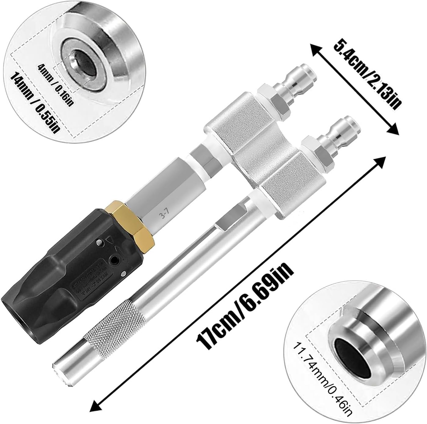 Spacnana Pressure Washer Nozzle Long Soap Washing Tips, Effective Remote 3-7 GPM, 1000-4050 PSI, Stainless Steel for High Washing Jobs image number 2
