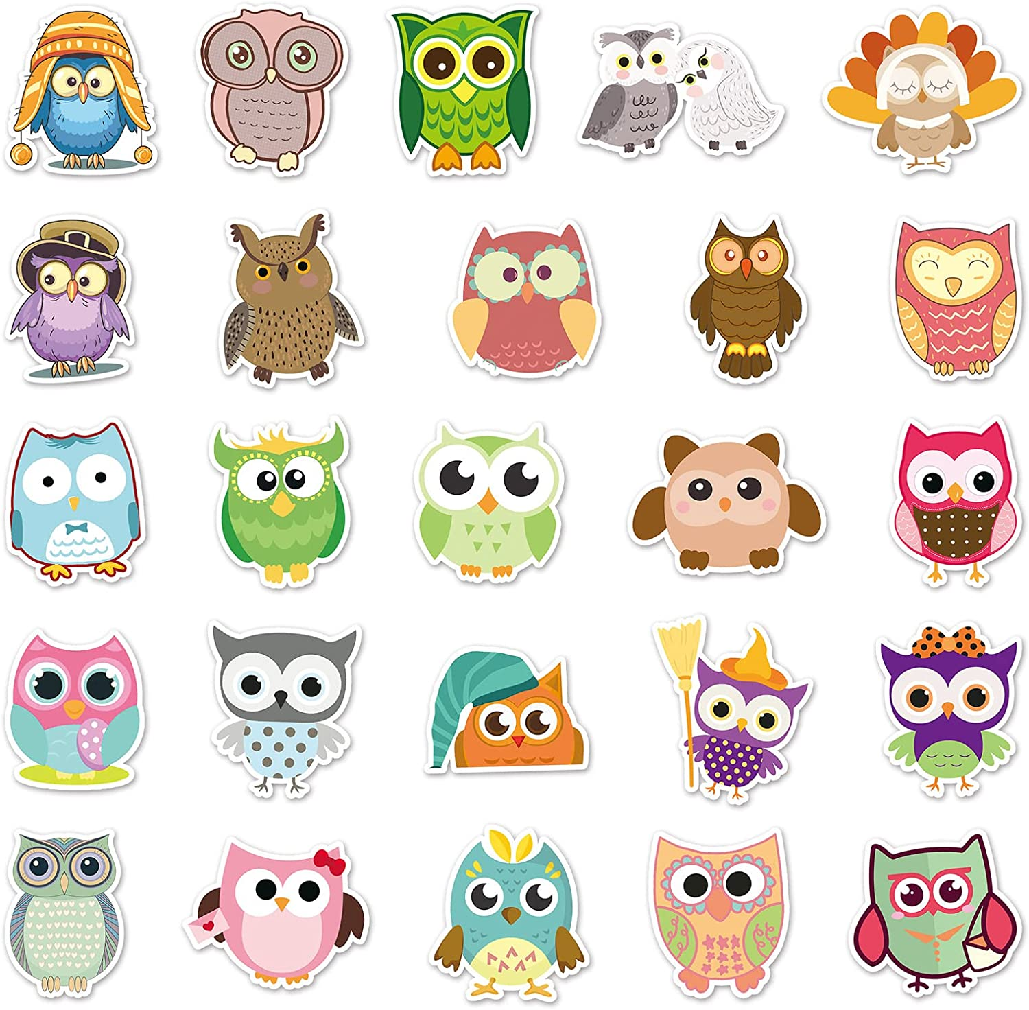 50 Packs Owl Stickers Water Bottles Laptop Phone Motorcycle Computer Guitar Skateboard Hydroflasks Owl Vinyl Sticker Waterproof Aesthetic Trendy Decals for Teens Girls Adults image number 5