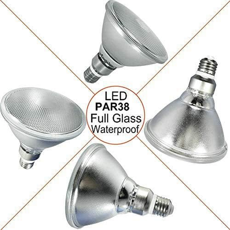 E27 PAR38 LED Cool White 6000 K, Waterproof, for Indoor and Outdoor Use, Not Dimmable, Spotlight Light, Floodlight Bulb, 15 W Cool White LED PAR38 Glass Reflector Lamp (Replaces 150 W