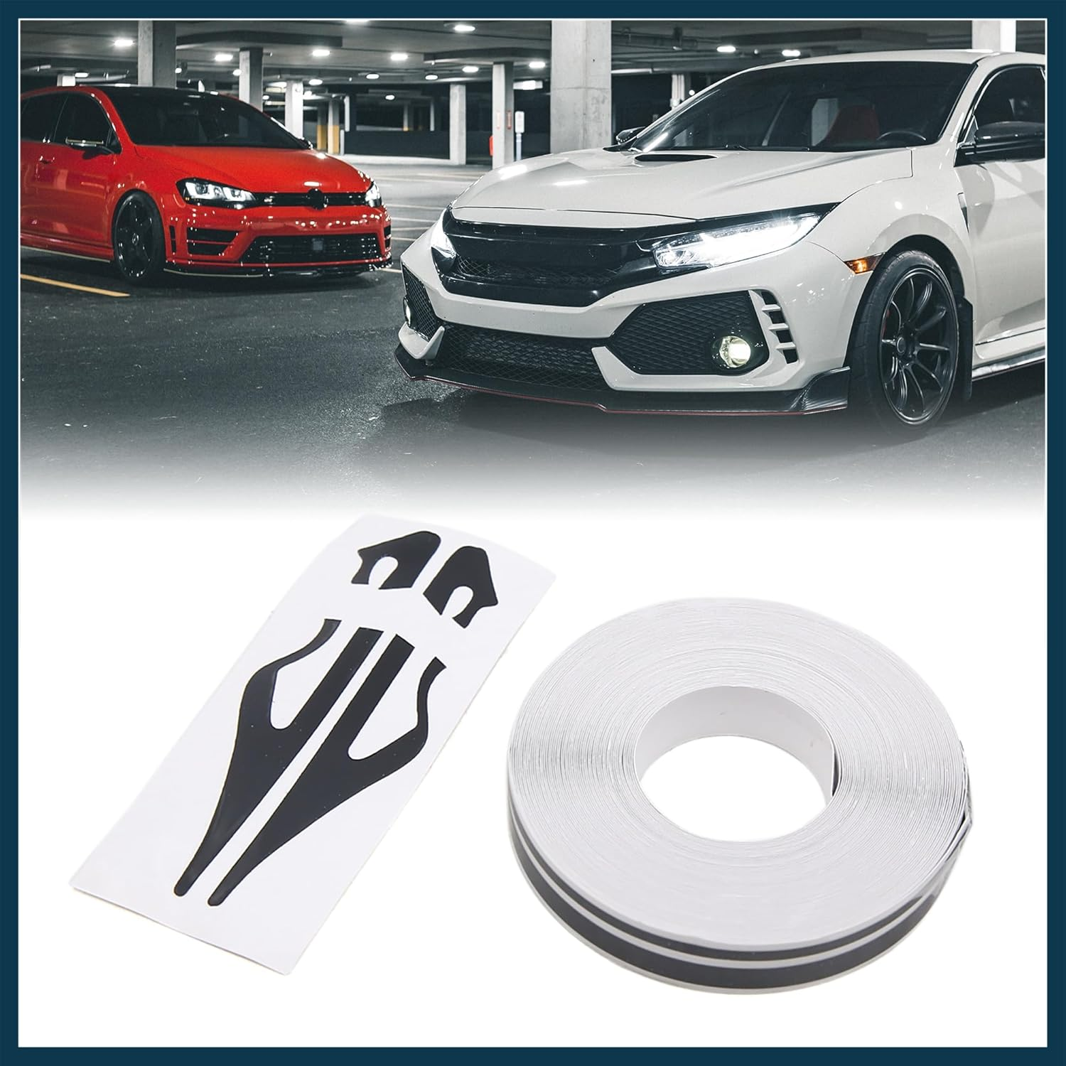 12Mm Vinyl Striping Pin Stripe Line Tape Car Decal Sticker Black Automotive Parts image number 1