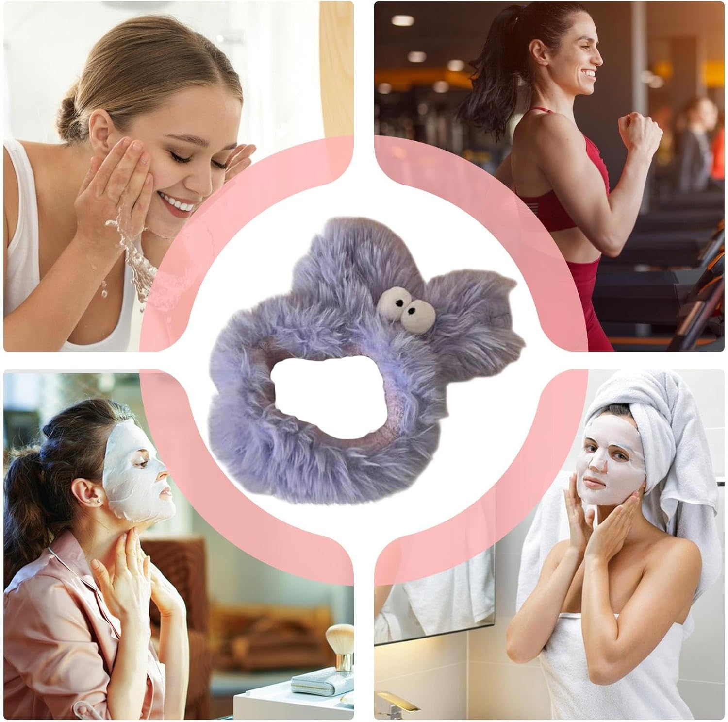 Beauty Headband for Women | Spa Face Wash Hair Bands for Women,Soft Makeup Headband for Makeup, Face Washing, Skin Care, Yoga, and Shower - Blue image number 2