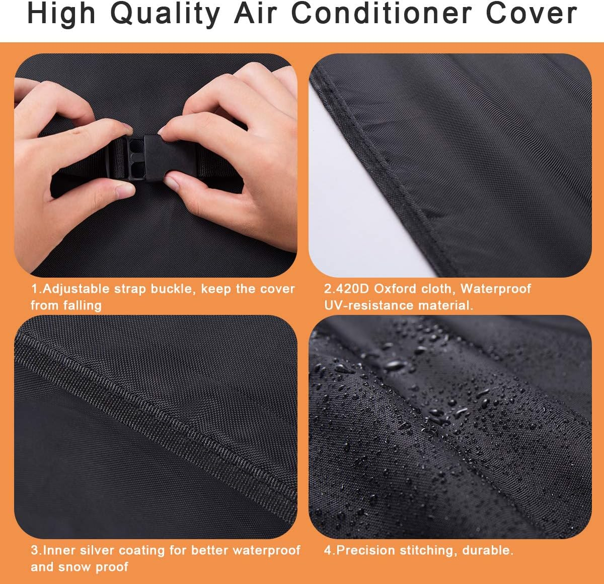 Window Air Conditioner Cover Outdoor, Luxiv outside Window AC Unit Cover Black Dust-Proof Waterproof Outdoor AC Protection Insulation Defender (25.5Wx20.5Dx18H) image number 1