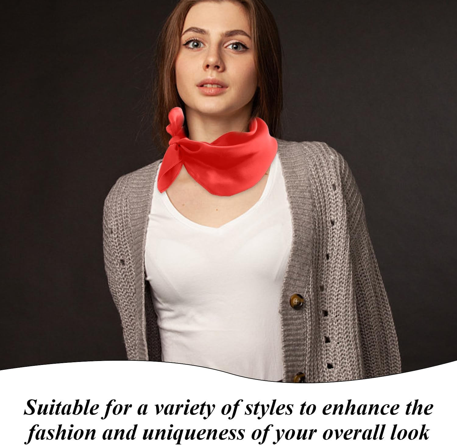 OAOSDH 2-Piece Headband and 2-Piece Scarf, Retro Headband, Bow Headband, Simple and Versatile Scarf, Clothing Accessories., Black, 1 St&uuml;ck (1Er Pack) image number 4