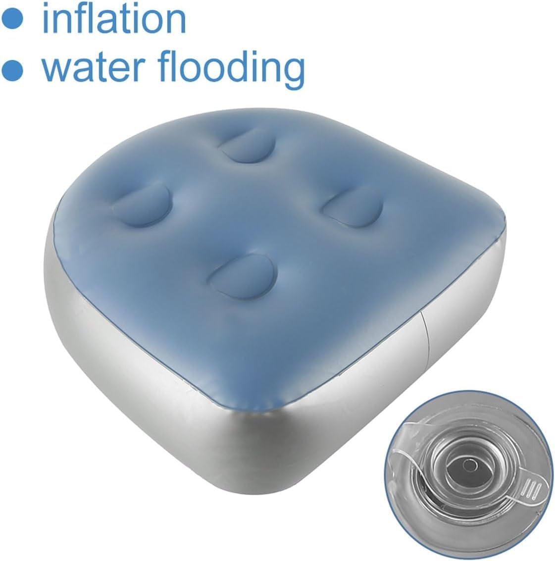 Hot Tub Seat for Inflatable Hot Tub with Suction Cup, Soft Spa Seat Air Cushion Massage Pad, Back Support Bath Spa Pad, Water-Filled Hot Tub Booster Seat, Hot Tub Seat Chair Accessories for Adults image number 4