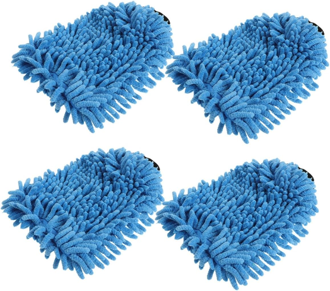 Beatifufu 4Pcs Microfiber Chenille Car Wash Mitts Absorbent Auto Detailing Gloves for Cars, Trucks Boats, Thick Plush Cleaning Gloves Suitable for Automotive Exterior Care Random Color image number 2
