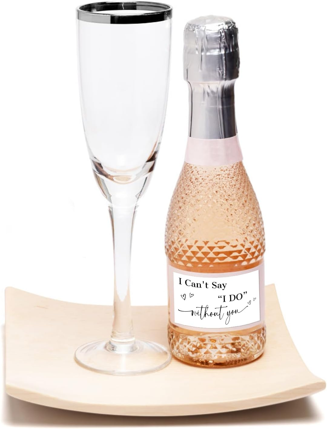 BOXOB 10Pcs Bridesmaid Proposal Mini Champagne Labels, Black I Can'T Say I Do without You Stickers Bridesmaid Proposal Stickers Decor for Bridal Shower Bachelorette Party Supplies Decorations image number 3