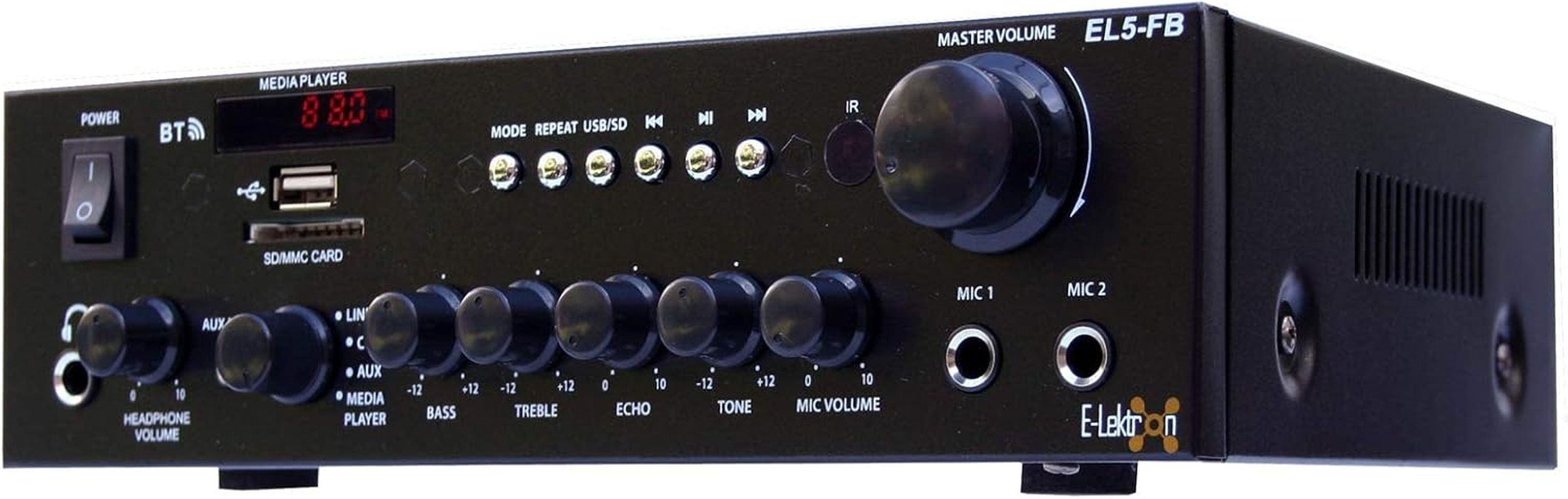 E-Lektron EL5-FB Stereo Hifi Class D Digital Amplifier Radio Bluetooth USB SD Karaoke with Remote image number 2